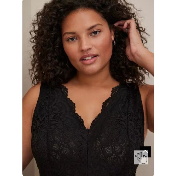 Torrid NWT Black Lace Bodysuit Lingerie 2X Whimsigoth Coquette Fem Romantic - Picture 3 of 16